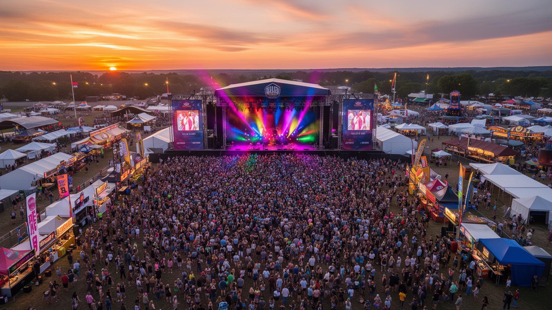 Vibrant outdoor event and festival atmosphere